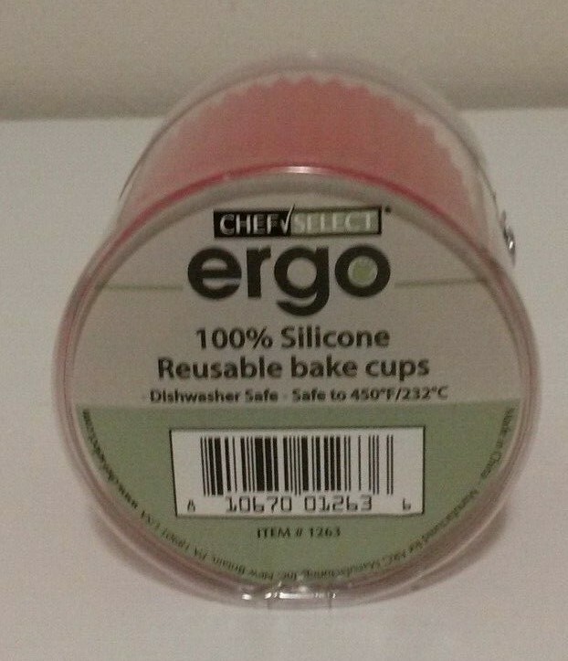 Chef Select Ergo 100% Silicone Reusable Red Bake Cups
