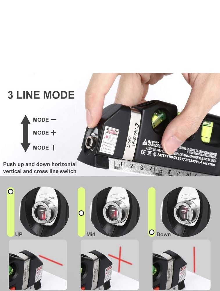 Laser Level Line Tool Multipurpose Laser Level Kit Standard Cross Line Laser