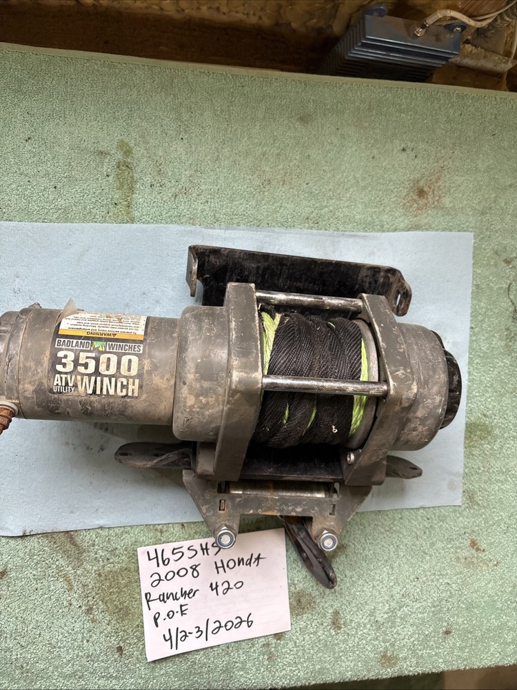 2008 Honda Rancher 420 Front Winch Assembly With Bracket Mount 465