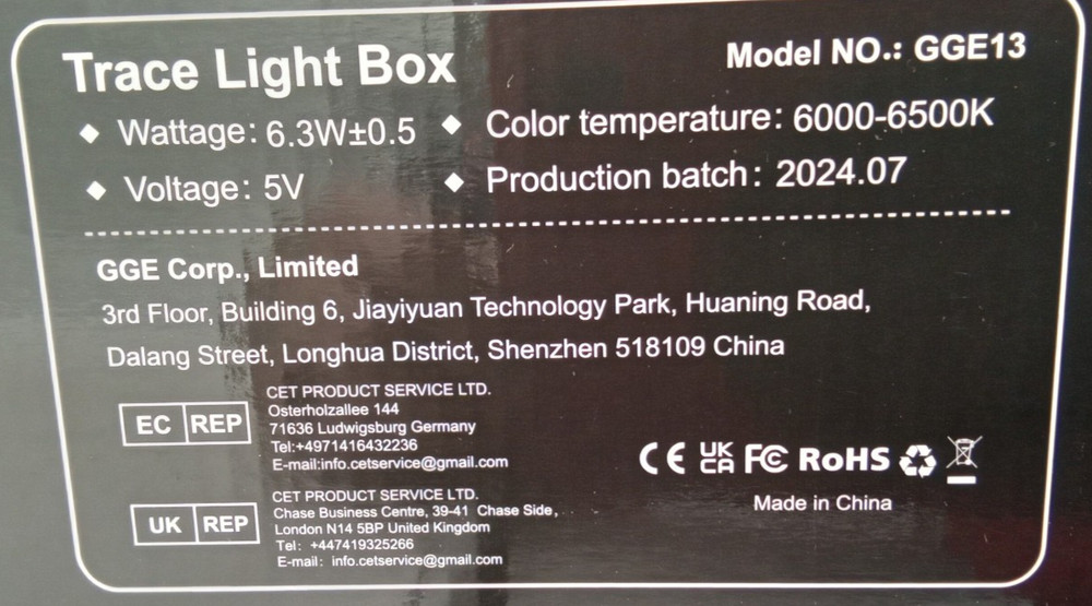 RTjoy A3 Slim LED Light Tracing Box Pad Adjustable USB Powered Board NEW