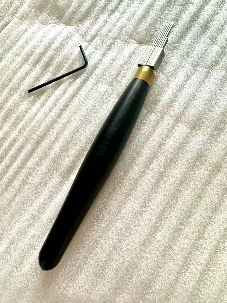 Printmaking Woodcut Carving Push Rows Line Cutter Chisel Tool 5 line U shape