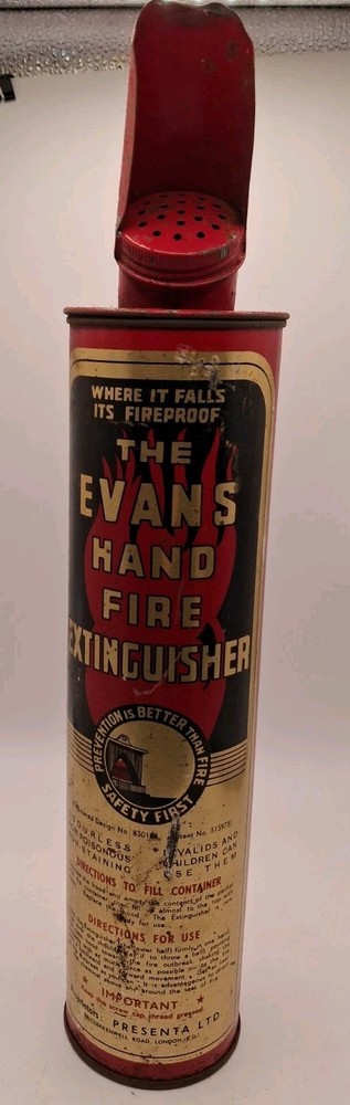 Vintage very rare Evans Fire Extinguisher Red Empty