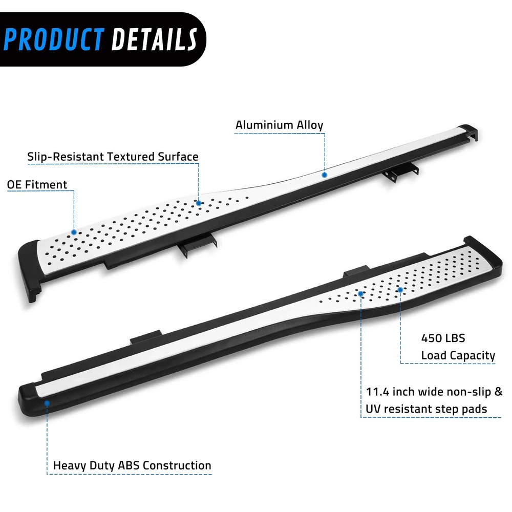 2Pcs OE-Style Running Boards for 2012-2016 HONDA CRV Regtangular Side Steps Bars