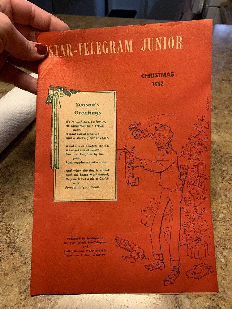 1952 Christmas Star Telegram Junior Paper