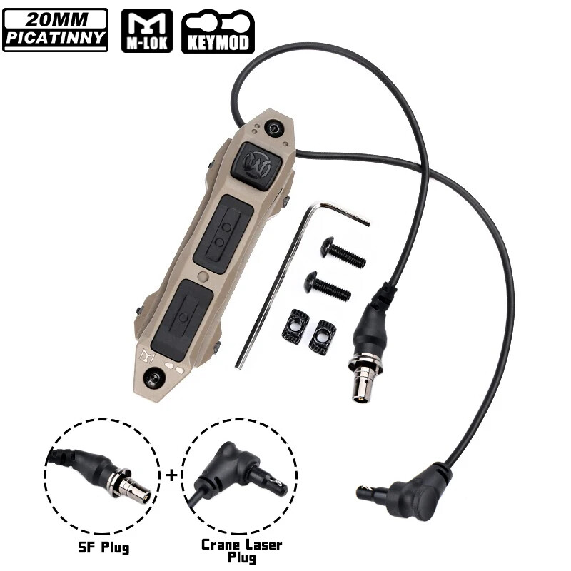Tactical Pressure Remote Switch Dual Function Tail Button Crane For OGL Laser