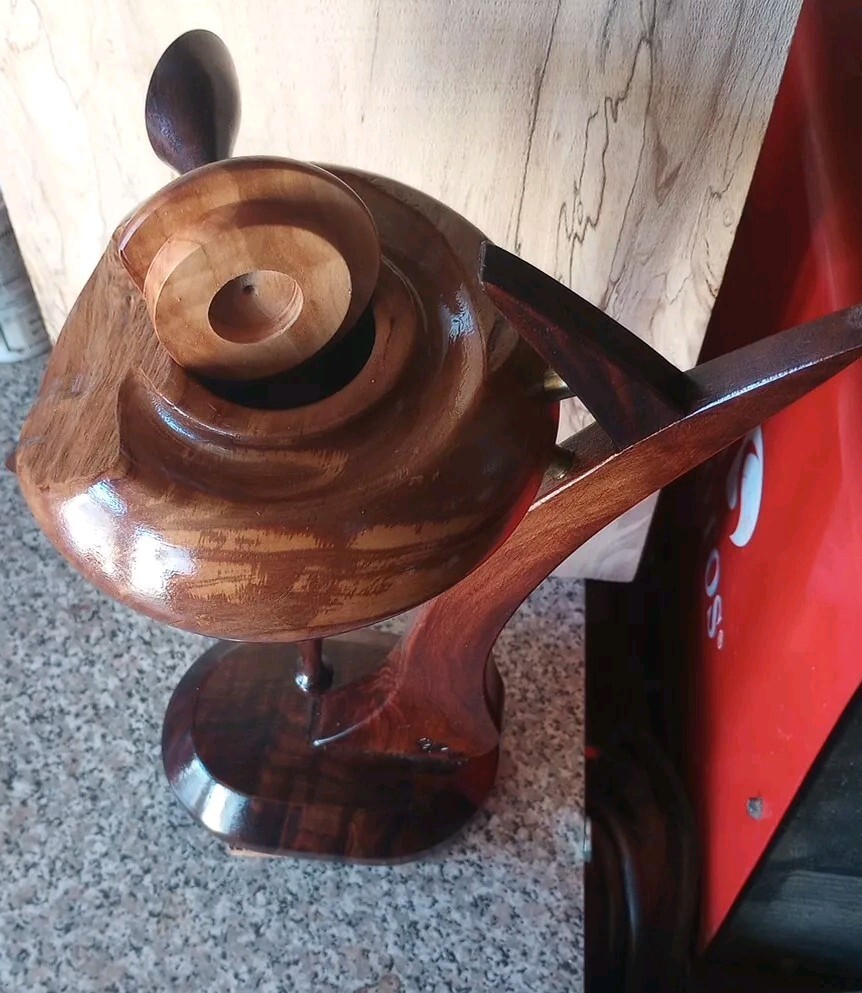 BLACK WALNUT LIDDED VASE HANDMADE