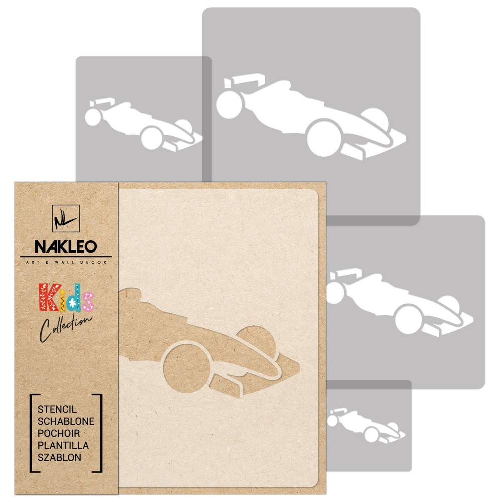 KIDS Reusable Plastic Stencils (5 pcs) // RACING CAR