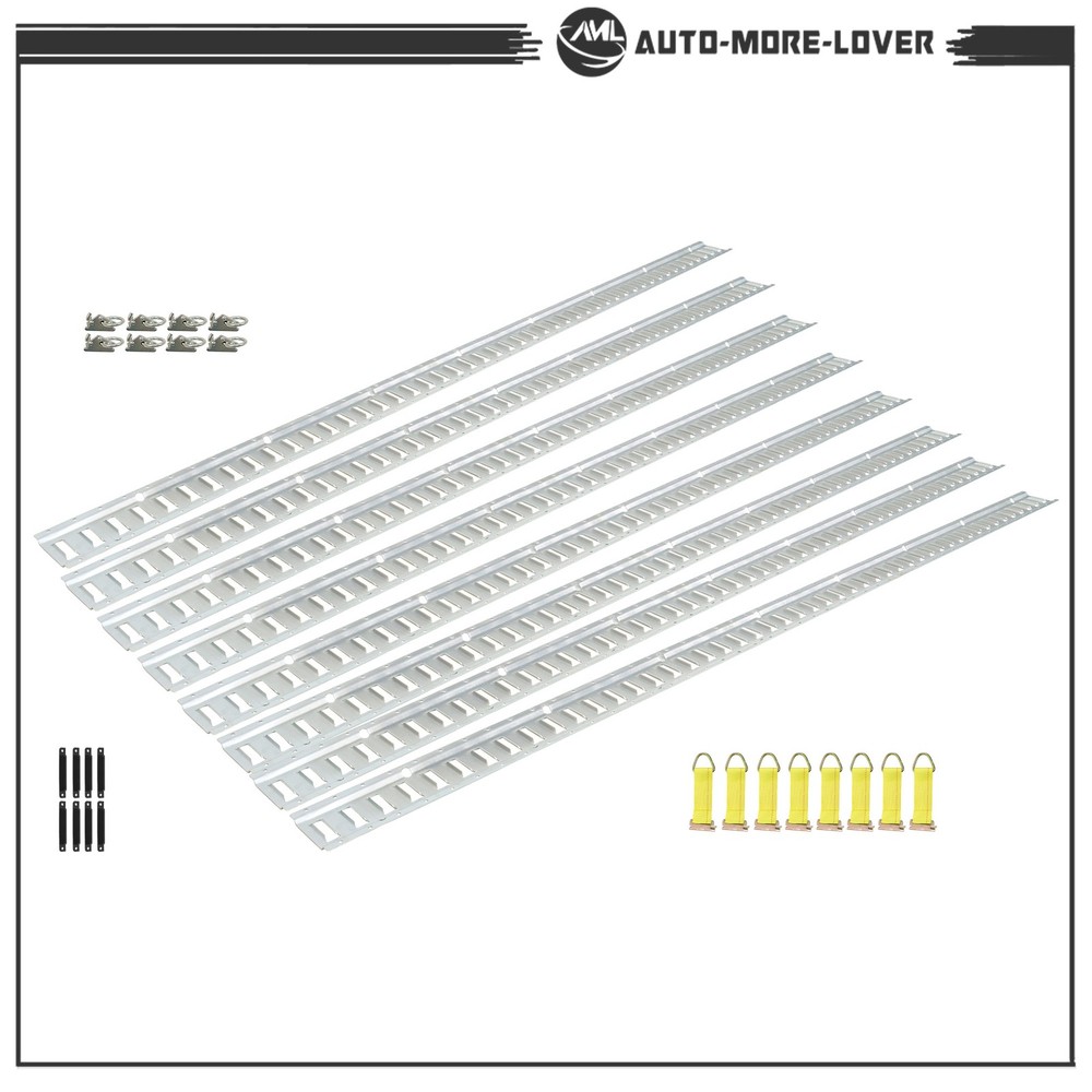 Silver 32 Pack 96" E Track Rail Sections With Mounting Hardware Fit For Trucks