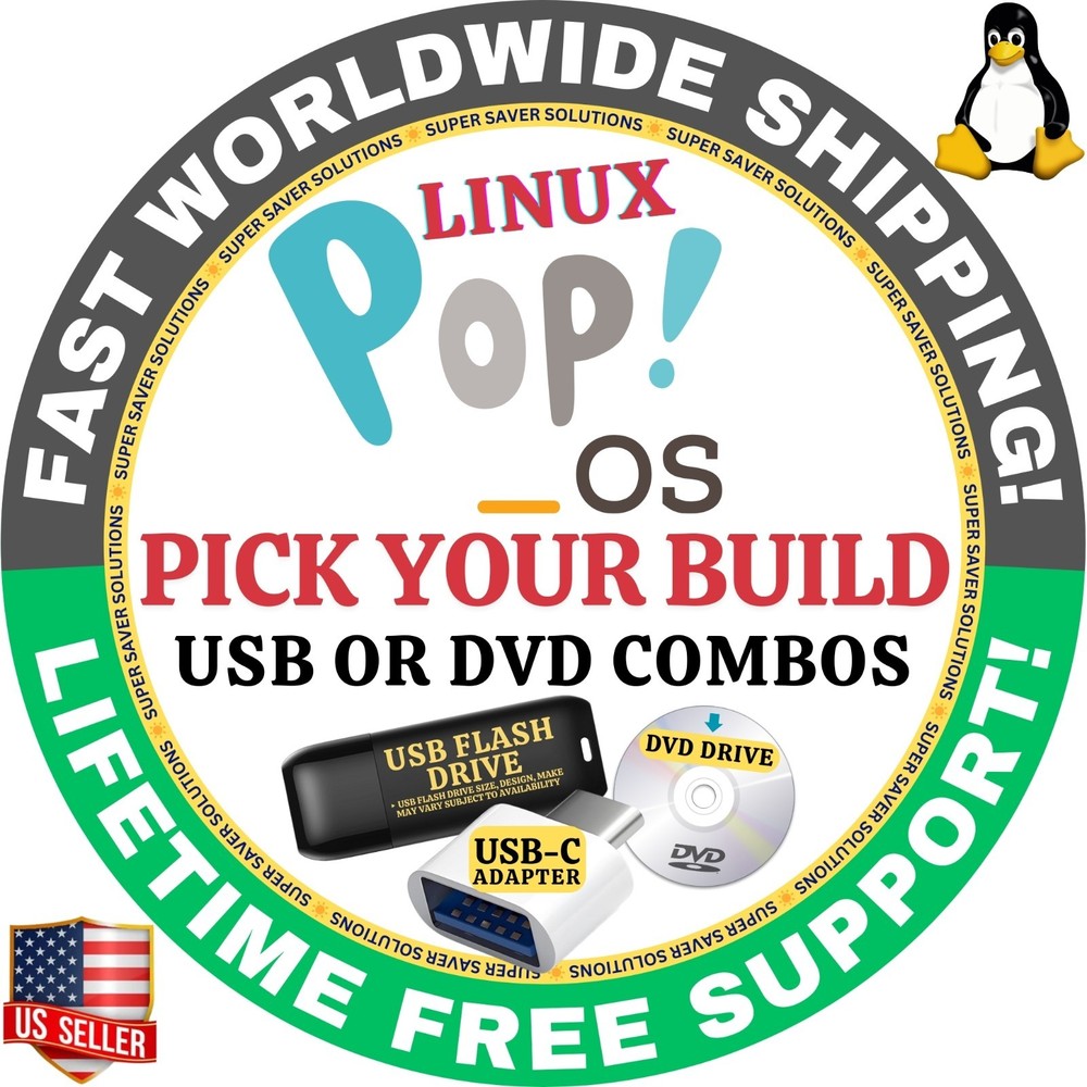EASY POP!_OS LINUX BOOTABLE USB or DVD | LTS, LTS NVIDIA | DEVS / GAMING | PopOS