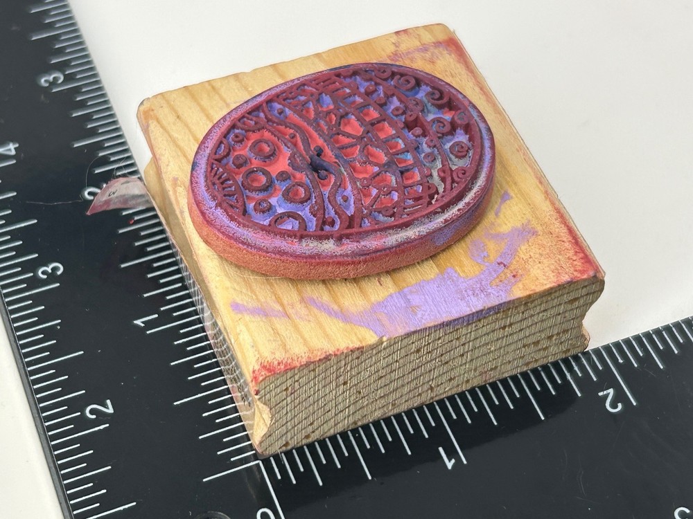 Unmounted Rubber Stamp Easter Egg Patterned Crafting Art