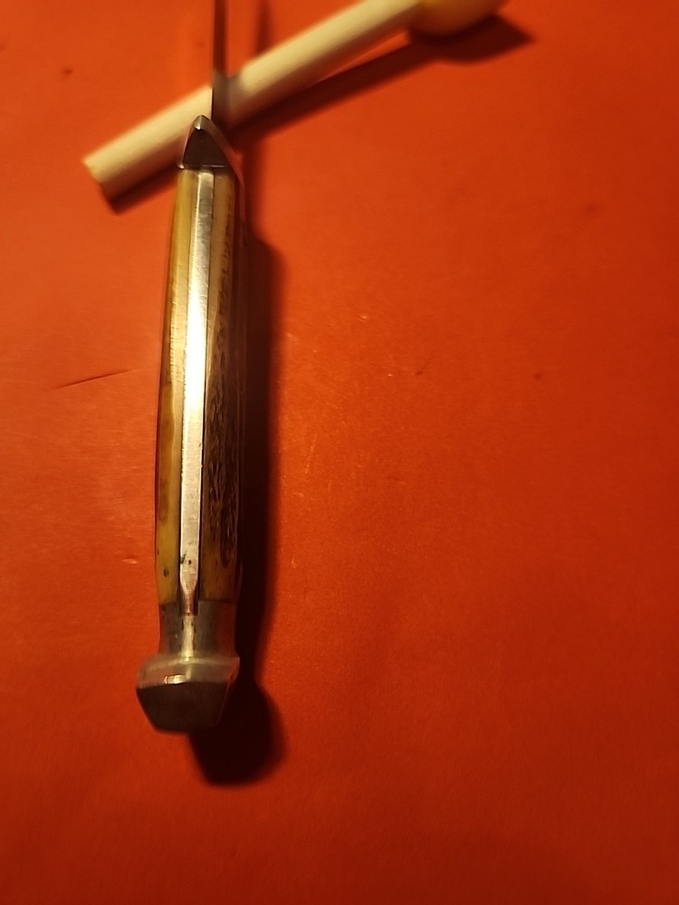 Vintage Queen fixed 3in Blade Bone handle/sheath