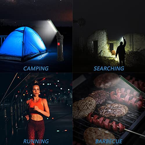 2 Pack LED COB Work Light USB Rechargeable with Magnetic Base for Workshop