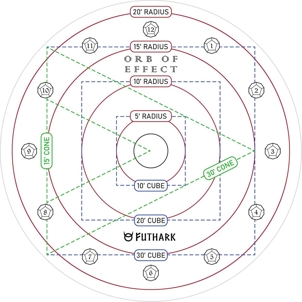 DND AOE Spell Template: Cast with Precision with Spell Effect Marker Accessory