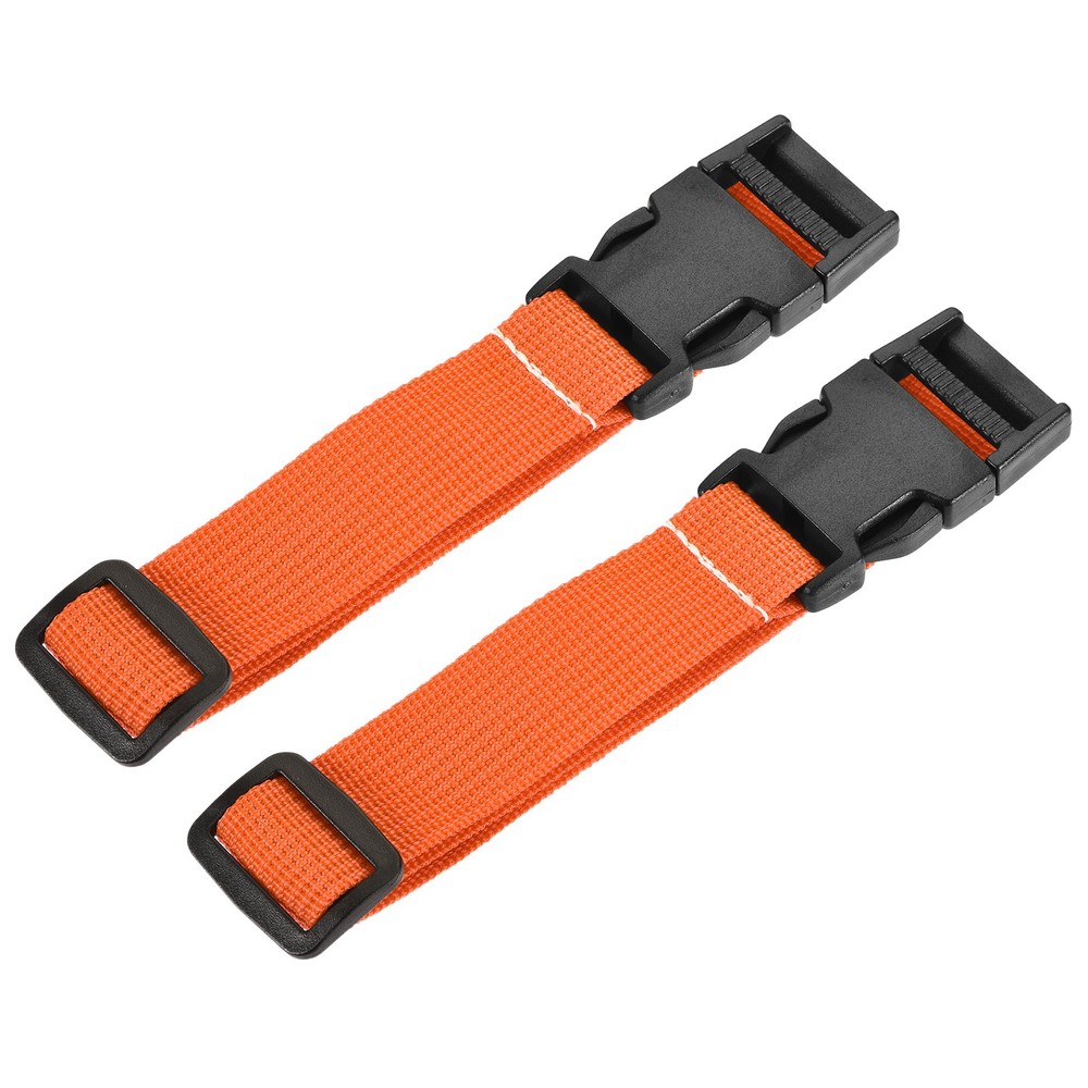 2pcs Utility Strap with Buckle 1"x20" Polyester Quick Release Belt Orange