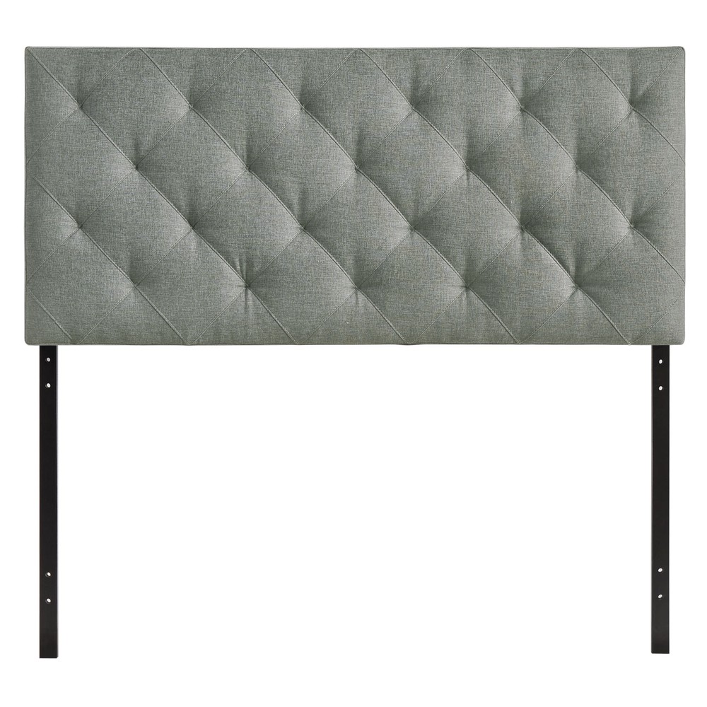 Modway Tufted Gray Fabric Upholstered Queen Headboard