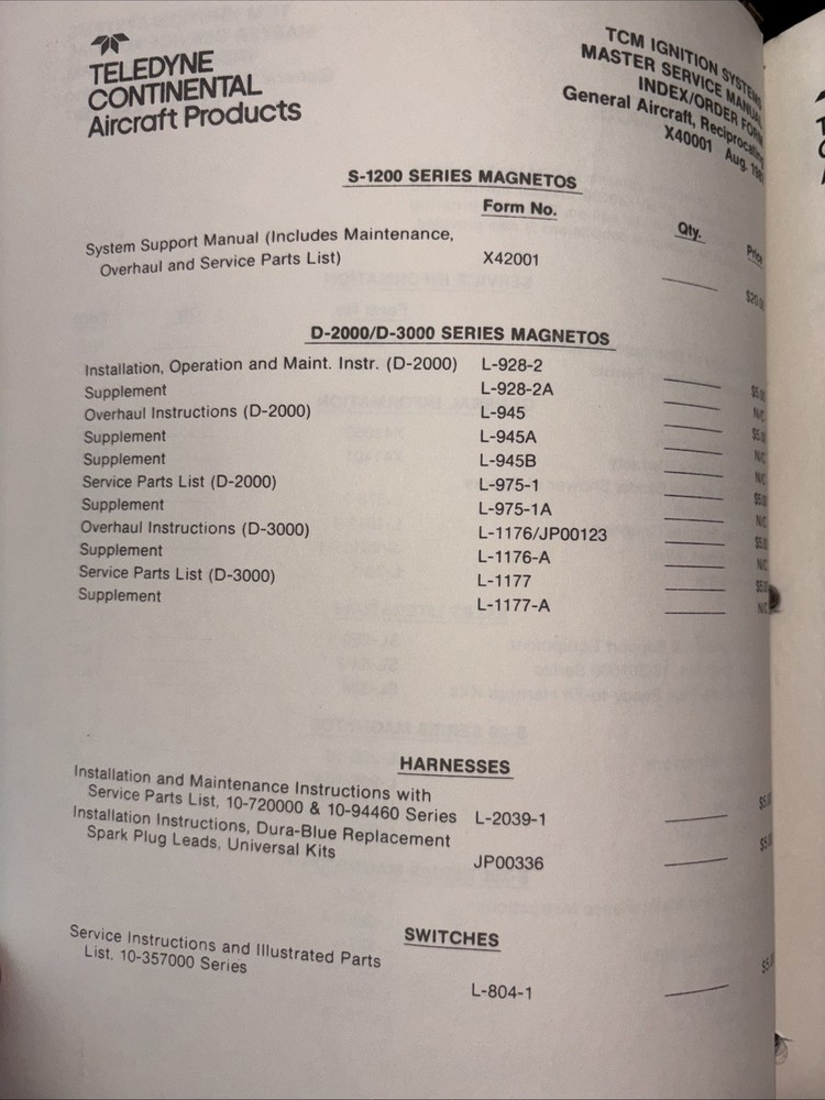 Aircraft Accessories Manuals LOT