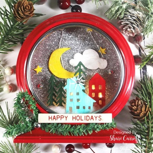 Tim Holtz idea-ology Red Christmas Curio Clock for Assemblage