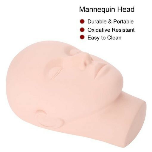Eyelash Extensions Practice Mannequin Head, Cosmetology Training Mannequin Head