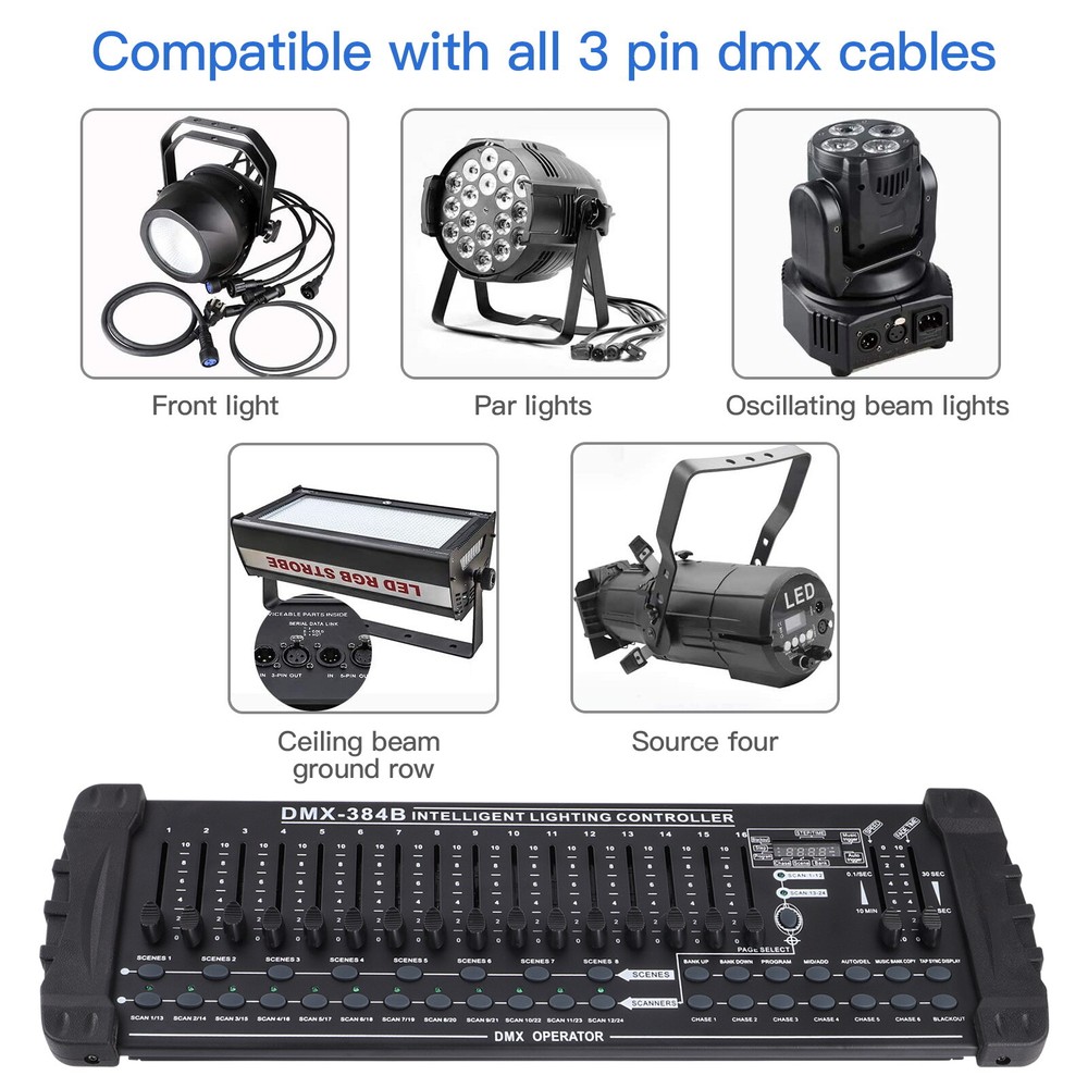 DMX 512 Large Operator Console Control 384 Channels For Stage Lighting DJ Party