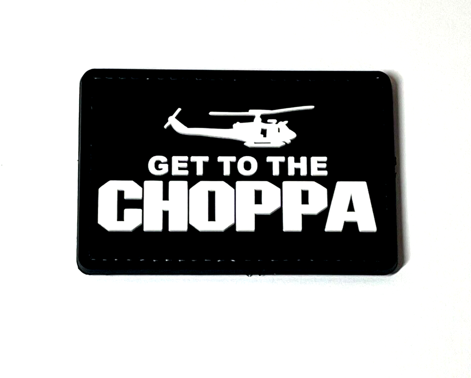 Get To The Choppa Tactical Morale PVC Patch, Helicopter Army Predator Patch