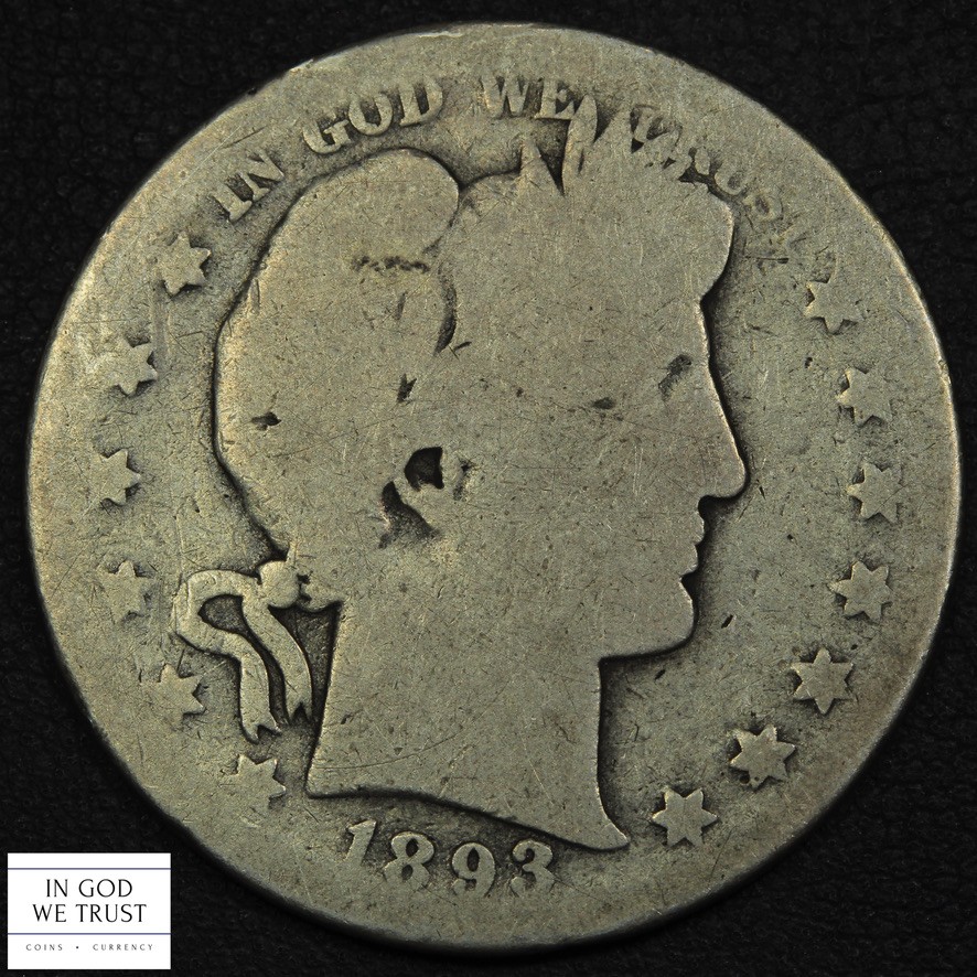 1893 S Barber Silver Half Dollar 50C