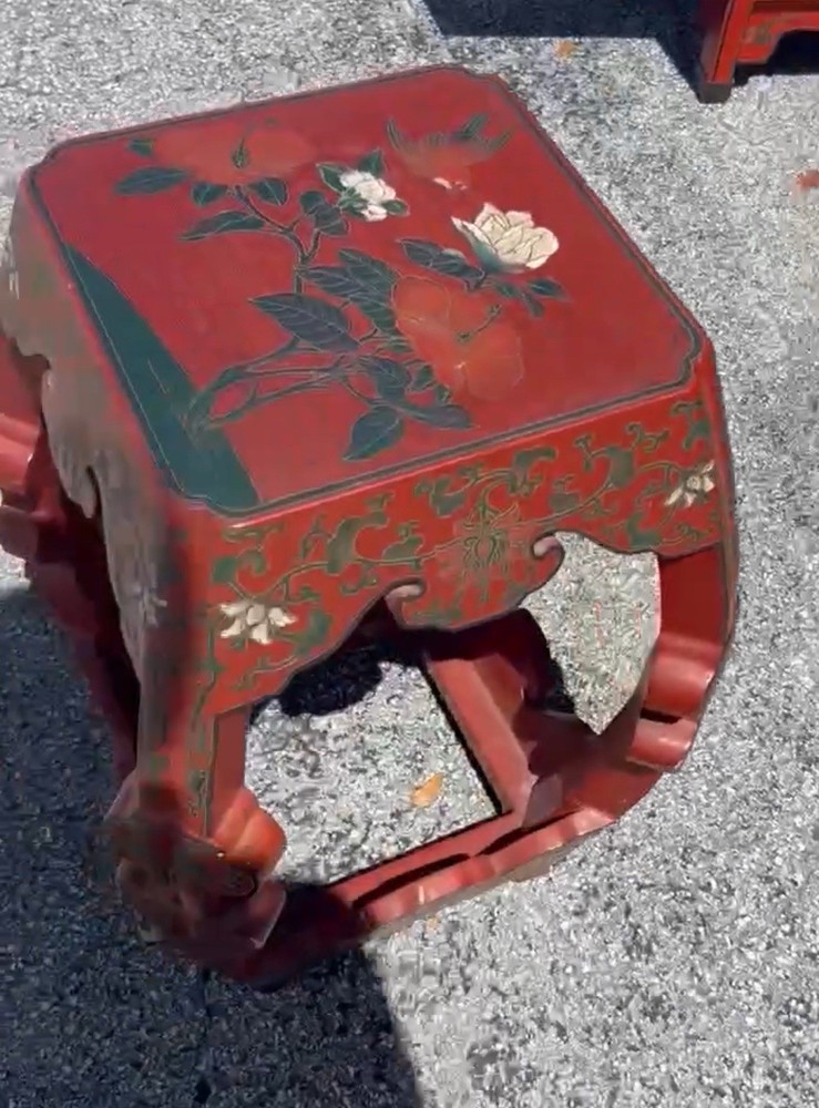 Vintage JinLong Stool/Side Table Mid Century Modern