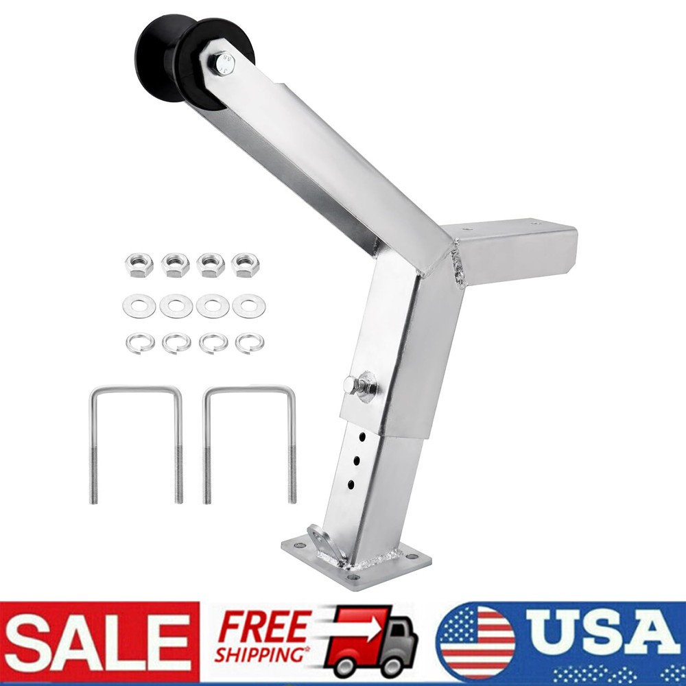 Adjustable Boat Trailer Winch Stand with Roller, Boat Trailer Winch Post Silver