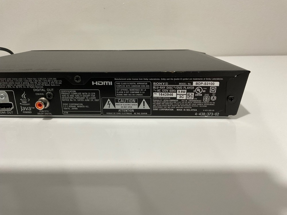 Sony BDP-S3100 Blu-Ray Disc DVD Player Tested