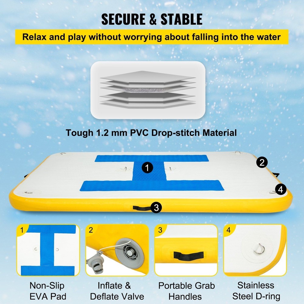 8x5ft Inflatable Dock Platform with Electric Air Pump & Floating Base