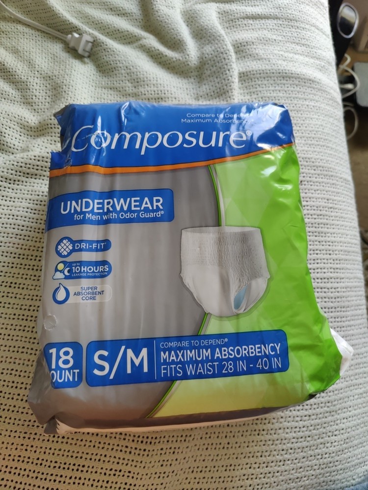 Composure Underwear For Men Size Small Medium 18 Count