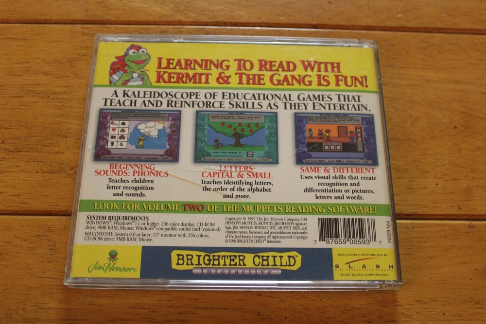 Muppets Reading Software PC Mac CD-ROM Brighter Child Interactive 3 Title Set