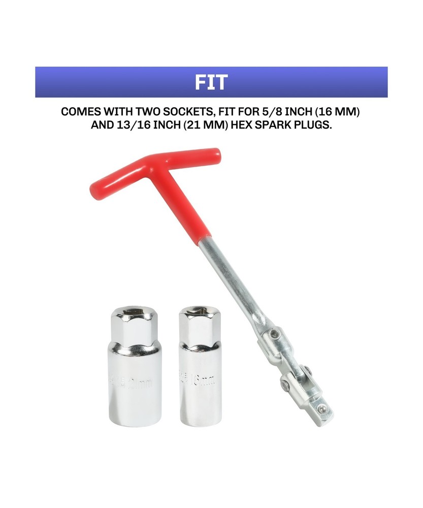Spark Plug Tool,Spark Plug Removal Tool,Spark Plug Socket Wrench,Car Accessor...