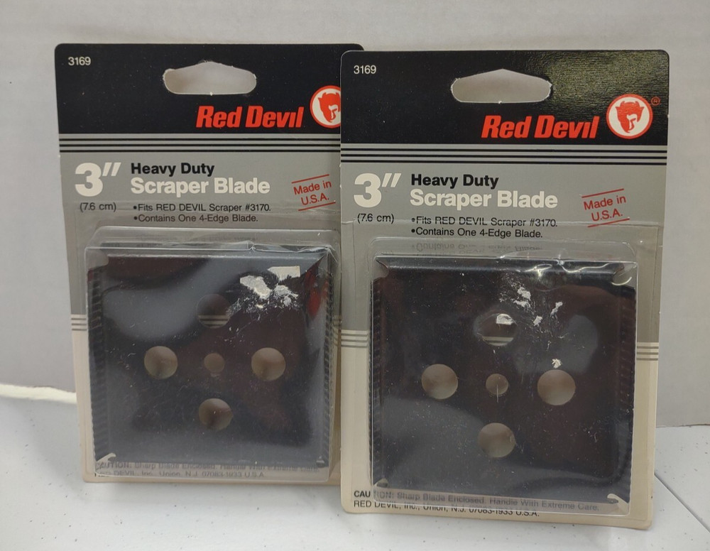 Red Devil 3” All Purpose Scraper Blade 3169 4 sided Fits Scraper 3170 2 Pack