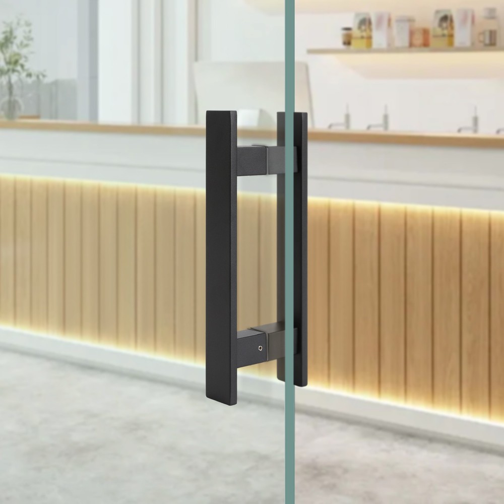 Stainless Steel Double Sided Push Pull Door Handle, H-shaped Door Pull Handle