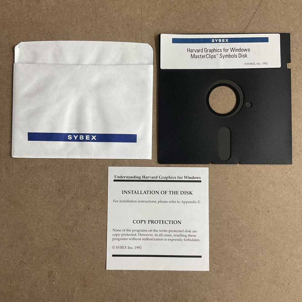 Sybex Harvard Graphics For Windows MasterClips Symbols Disk 1992