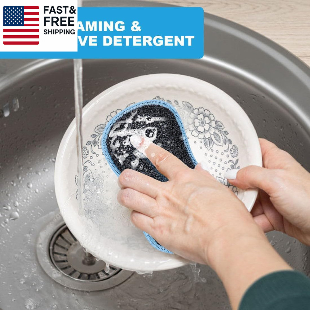12 Pack Multi-Purpose Scrub Sponges Kitchen, Dish Sponge, Non-Scratch Microfiber