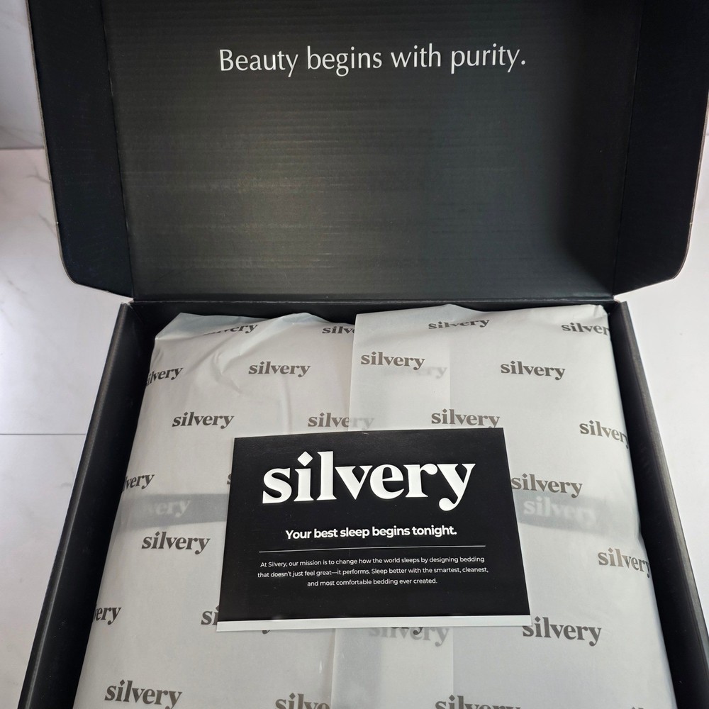Silvery Bed Sheets Queen Size Silver Infused Microfiber Soft Hypoallergenic
