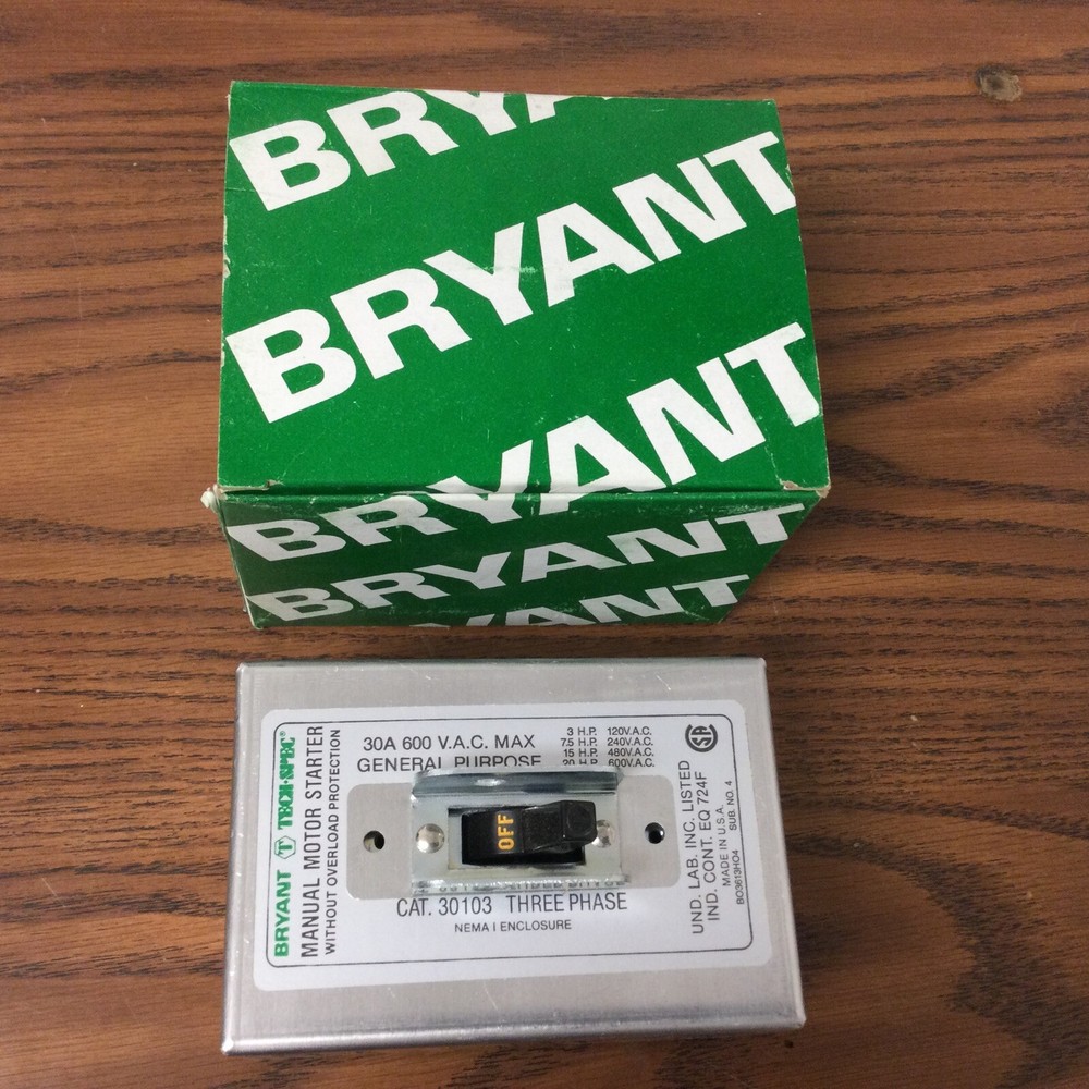 Bryant Tech-Spec Manual Motor Starter   (LN48D)