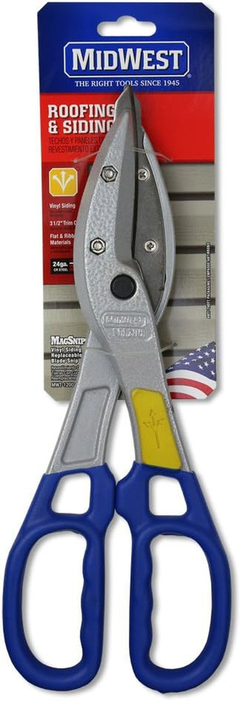 MIDWEST Magsnips Replaceable Blade Snip - Straight Cut Regular Vinyl Siding Cutt
