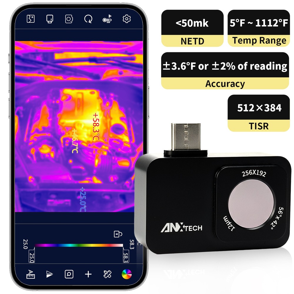 ANXTECH Thermal Camera 512x384 Super IR Resolution Plug in for Android