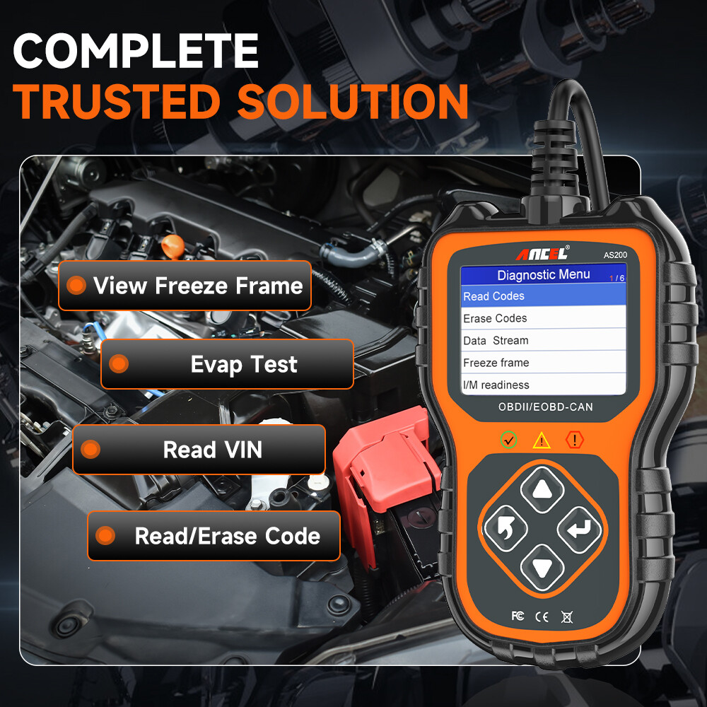 ANCEL AS200 OBD2 Scanner Code Reader Engine Transmission Check Diagnostics Tools