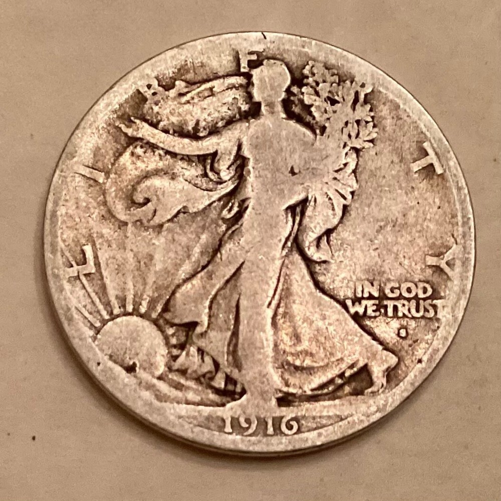 1916 S Walking Liberty Half Dollar