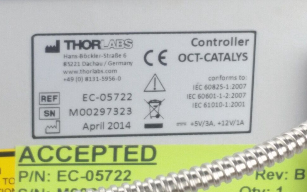THORLABS Controller OCT-CATALYS P/N: EC-05722 Rev:B