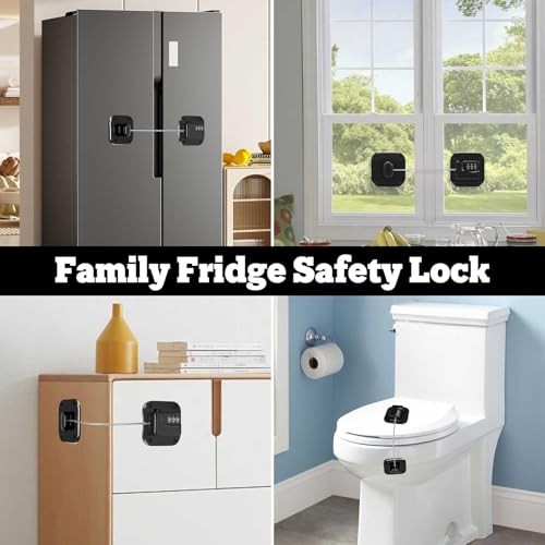 Fridge Lock with Combination - Refrigerator Lock Heavy Duty Adhesive for