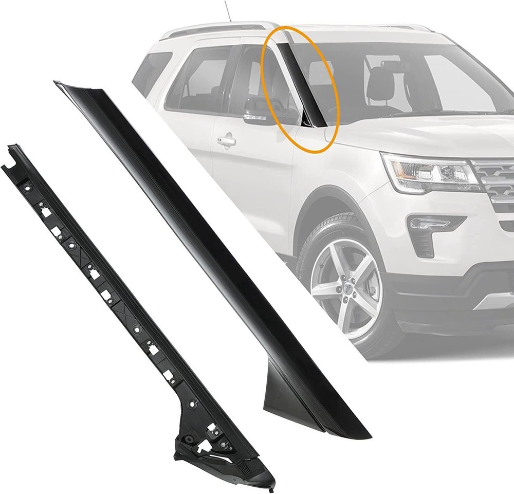 4Pcs For 11-19 Ford Explorer Left Right Side Windshield A-Pillar Molding Trim