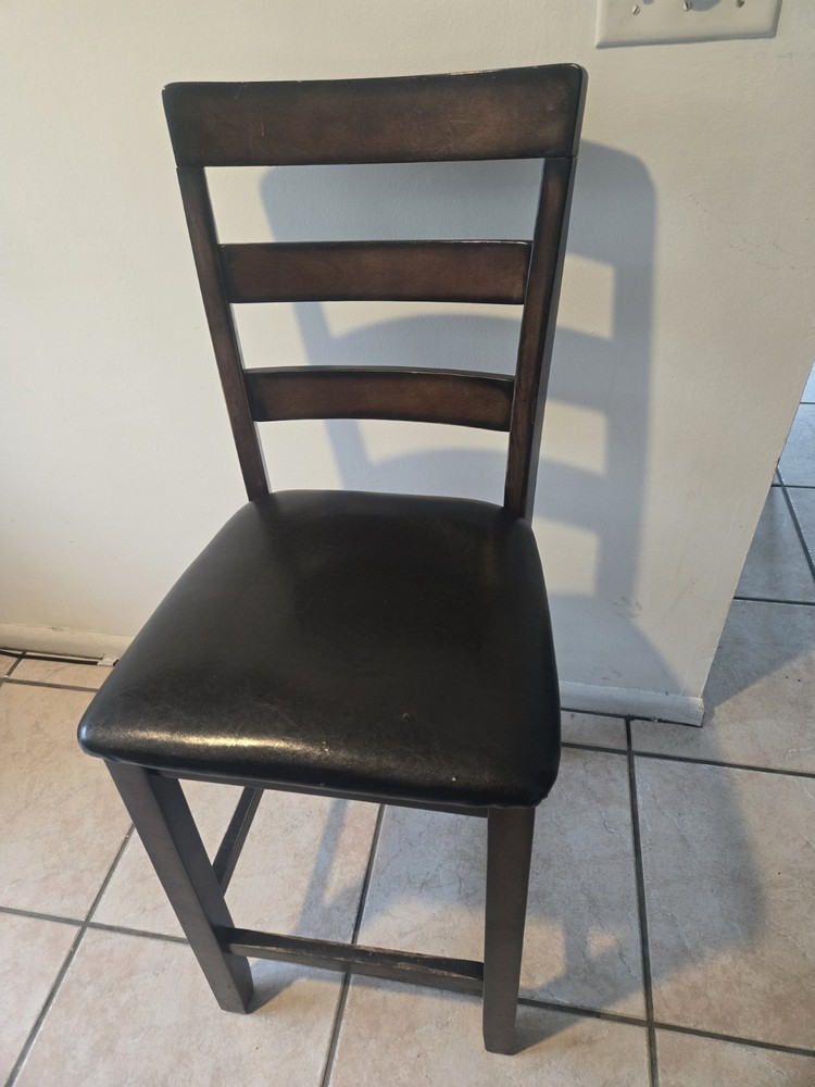 Wooden Dining Table Set with 4 Chairs, Dark Finish