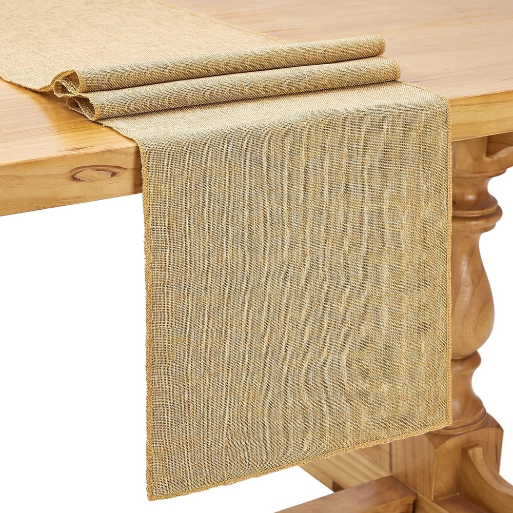 2 Pack Burlap Table Runners 13x84 Inch Rustic Table Runner Jute Table Fabric ...