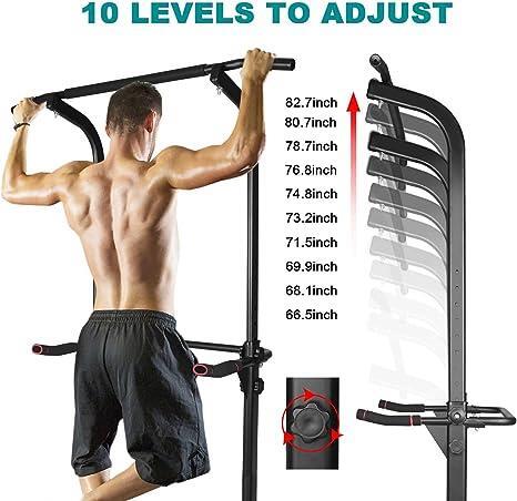 Ergonomic Design Height Adjustable Multi-Function Dip Station Pull Up Bar