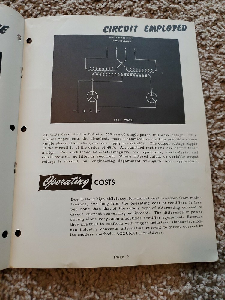 Accurate Engineering Company Rectifiers Bulletins 100 & 200