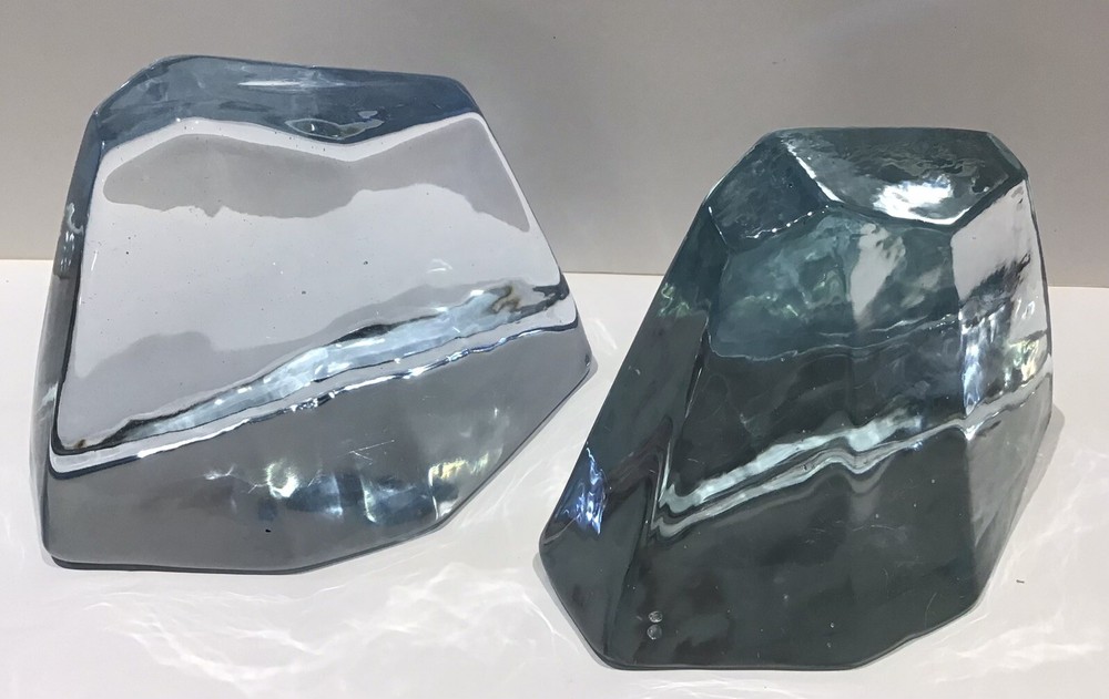 RARE (Don Shepherd designed) Blenko Iceberg Bookends